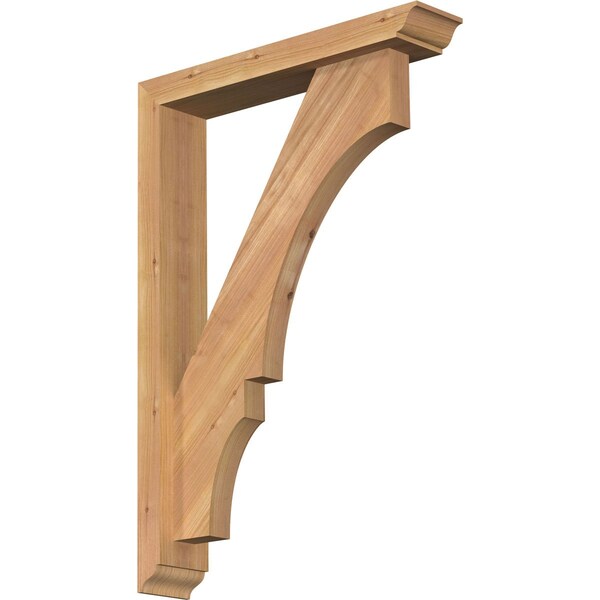 Ekena Millwork Balboa Traditional Smooth Bracket w/ Offset Brace, Western Red Cedar, 3 1/2"W x 18"D x 26"H BKT0402X18X26BOA01SWR - main